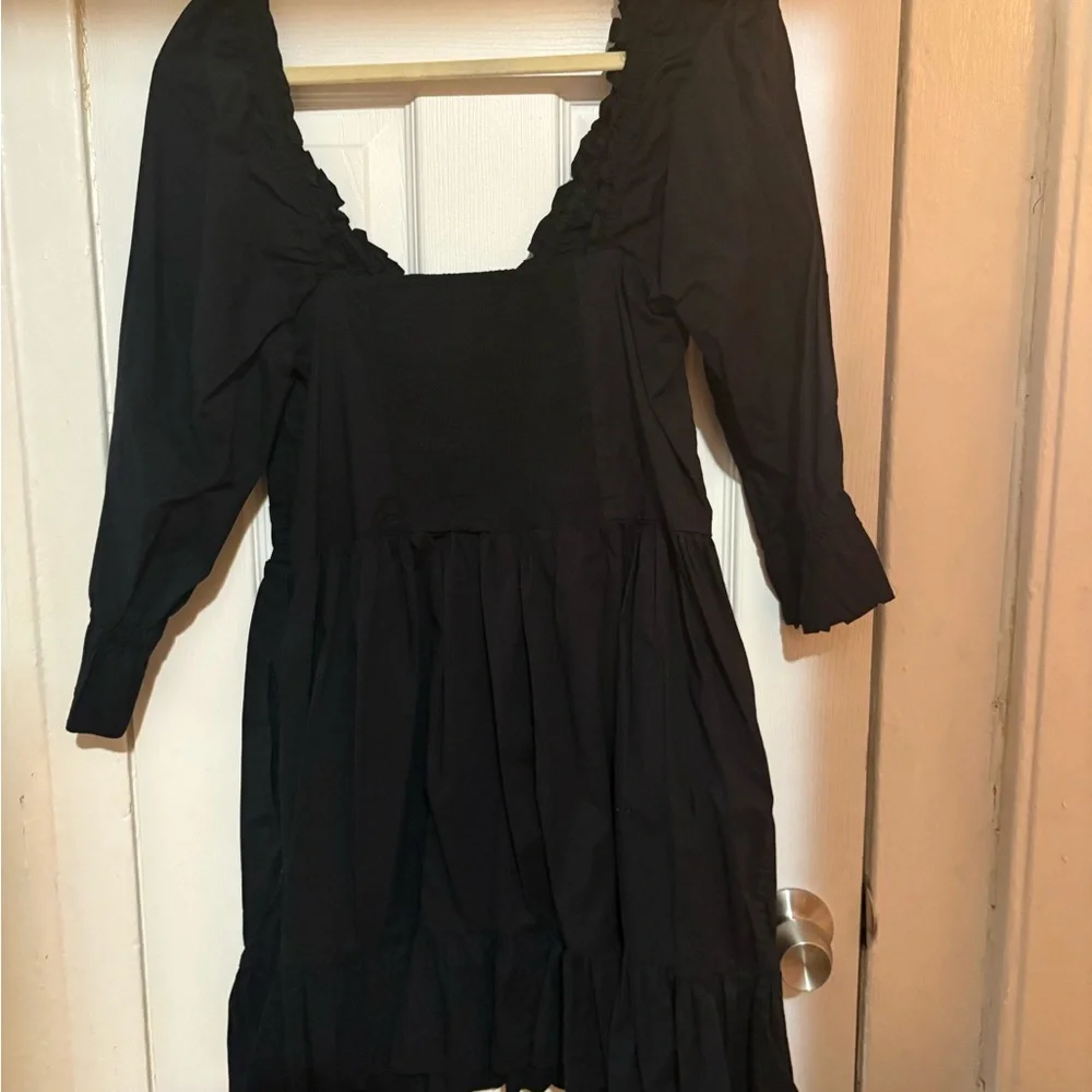 Hill House Black Ruffled Dress